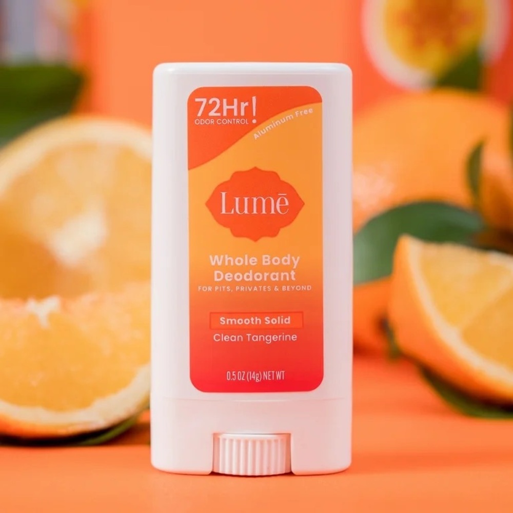 Lume Whole Body Deodorant - 2 Mini Smooth Solid Stick - Clean Tangerine - .5oz